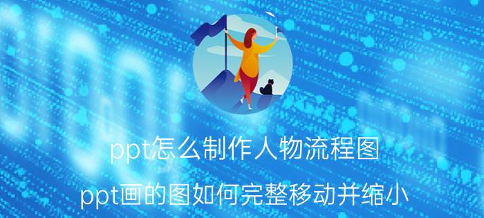 ppt怎么制作人物流程图 ppt画的图如何完整移动并缩小？